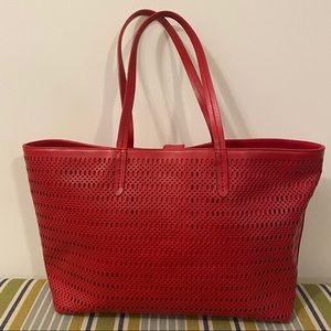 Brooks Brothers Red Leather Tote/Bag